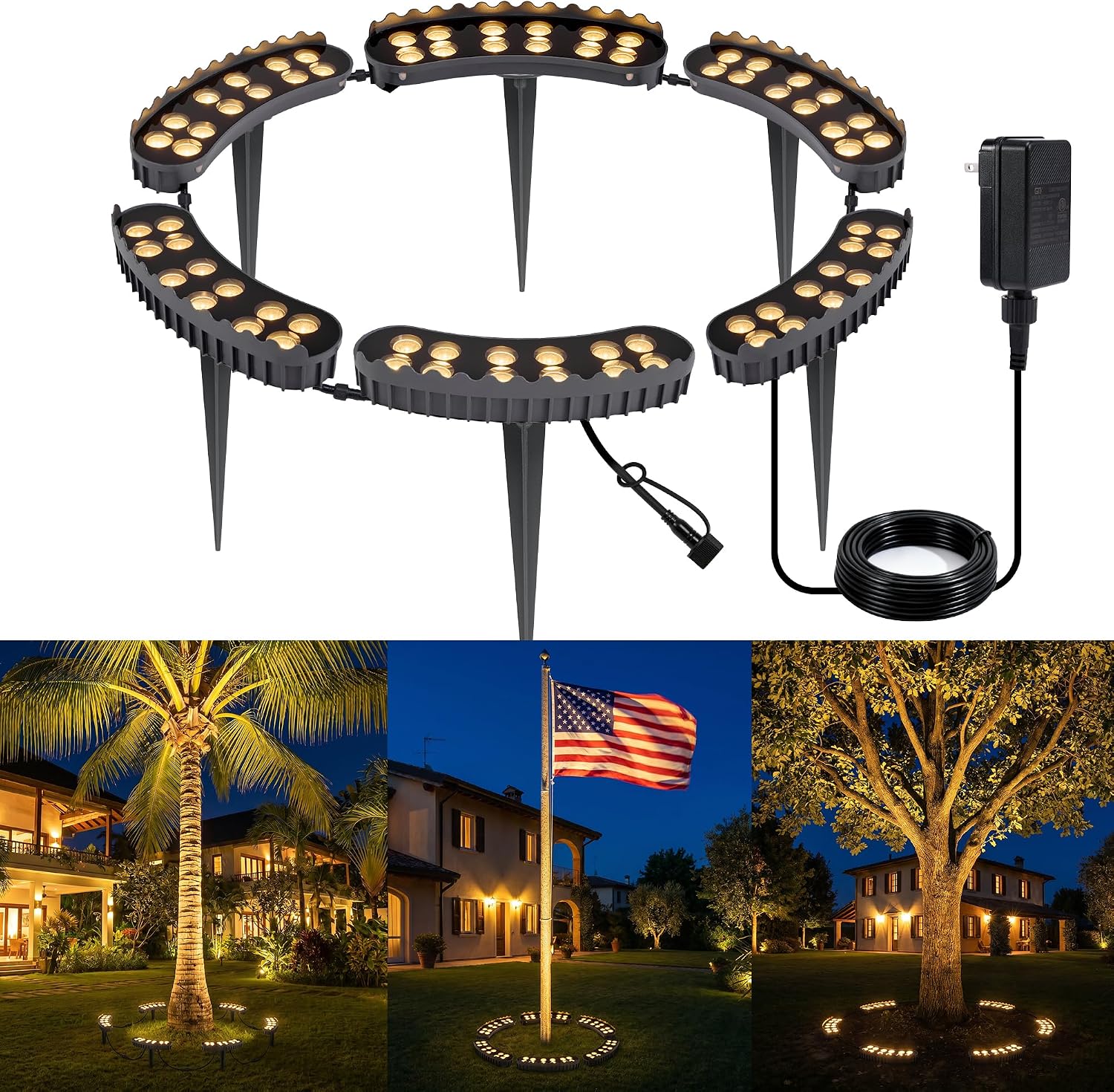 Outdoor Lighting Tree - Lumières d'arbre extérieures en forme d'anneau,