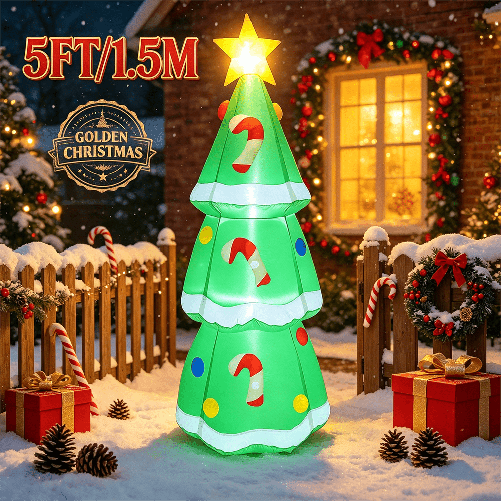 Outdoor Lighting Tree - Décoration de Noël gonflable DIY 5FT/1,5M,