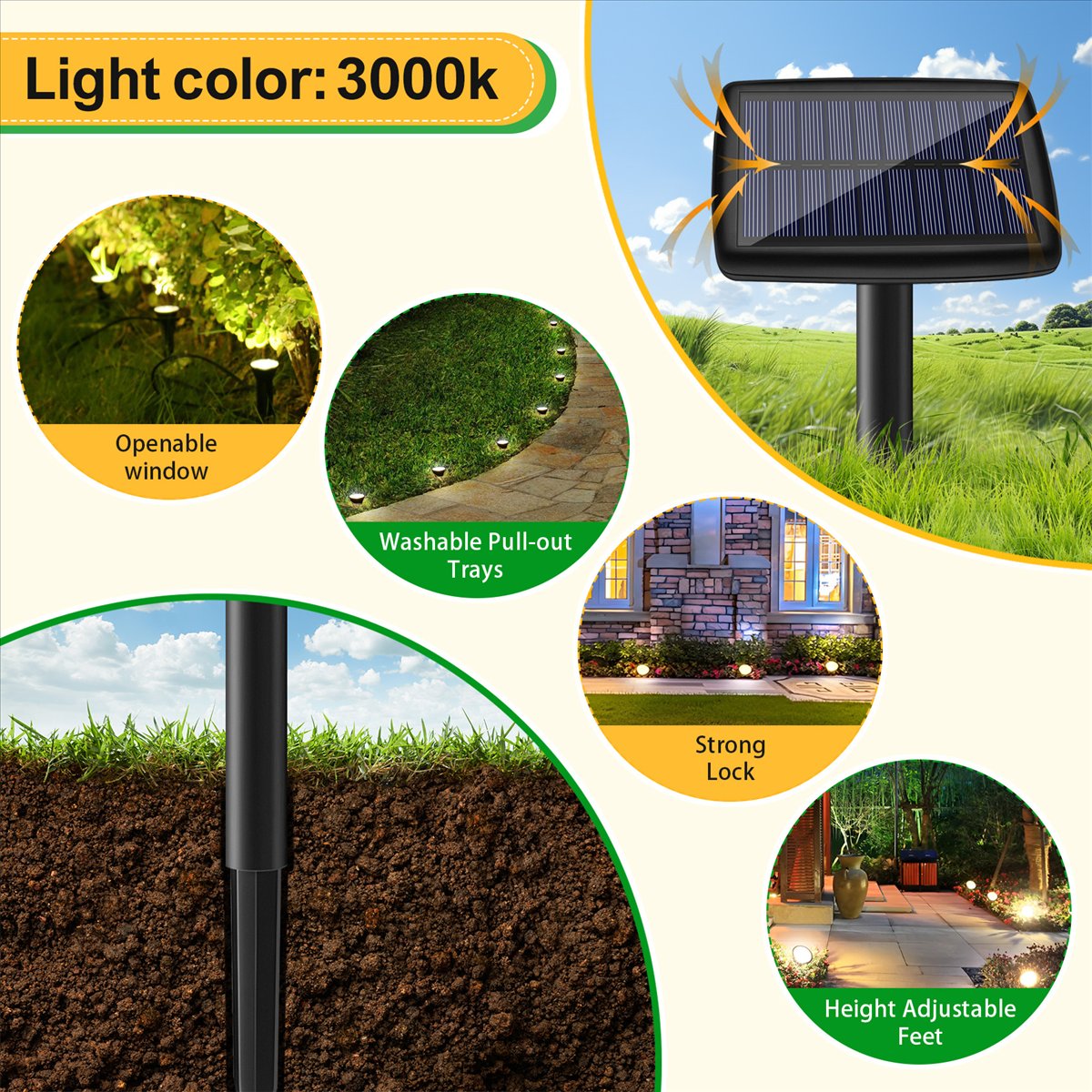 Lampes solaires Y17A 10 en 1 p - Solar Path Light avis et prix