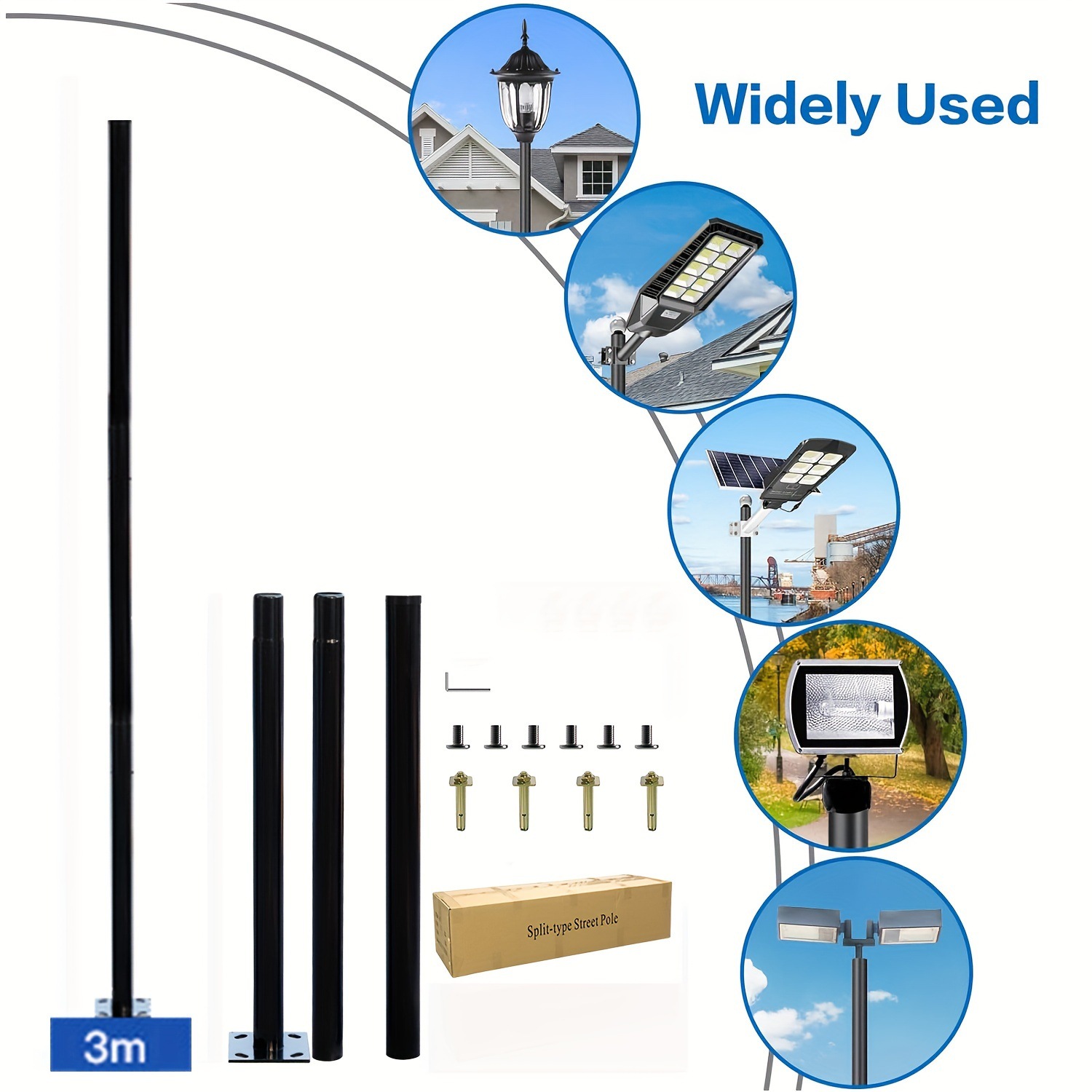 Poteau de lampadaire solaire e - Photocell Outdoor Lighting avis et prix